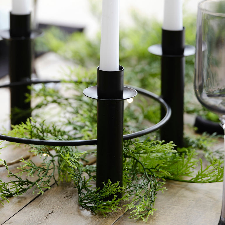 Black Christmas Candle Holder Centrepiece