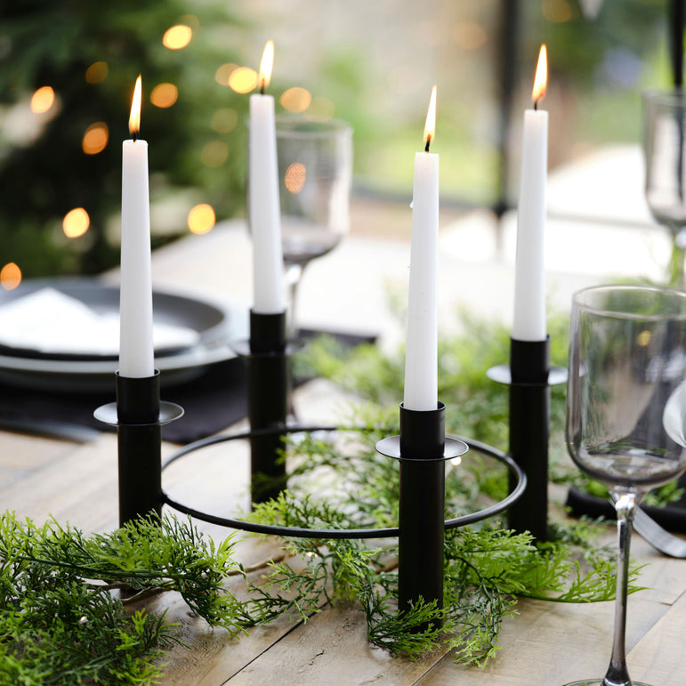 Black Christmas Candle Holder Centrepiece