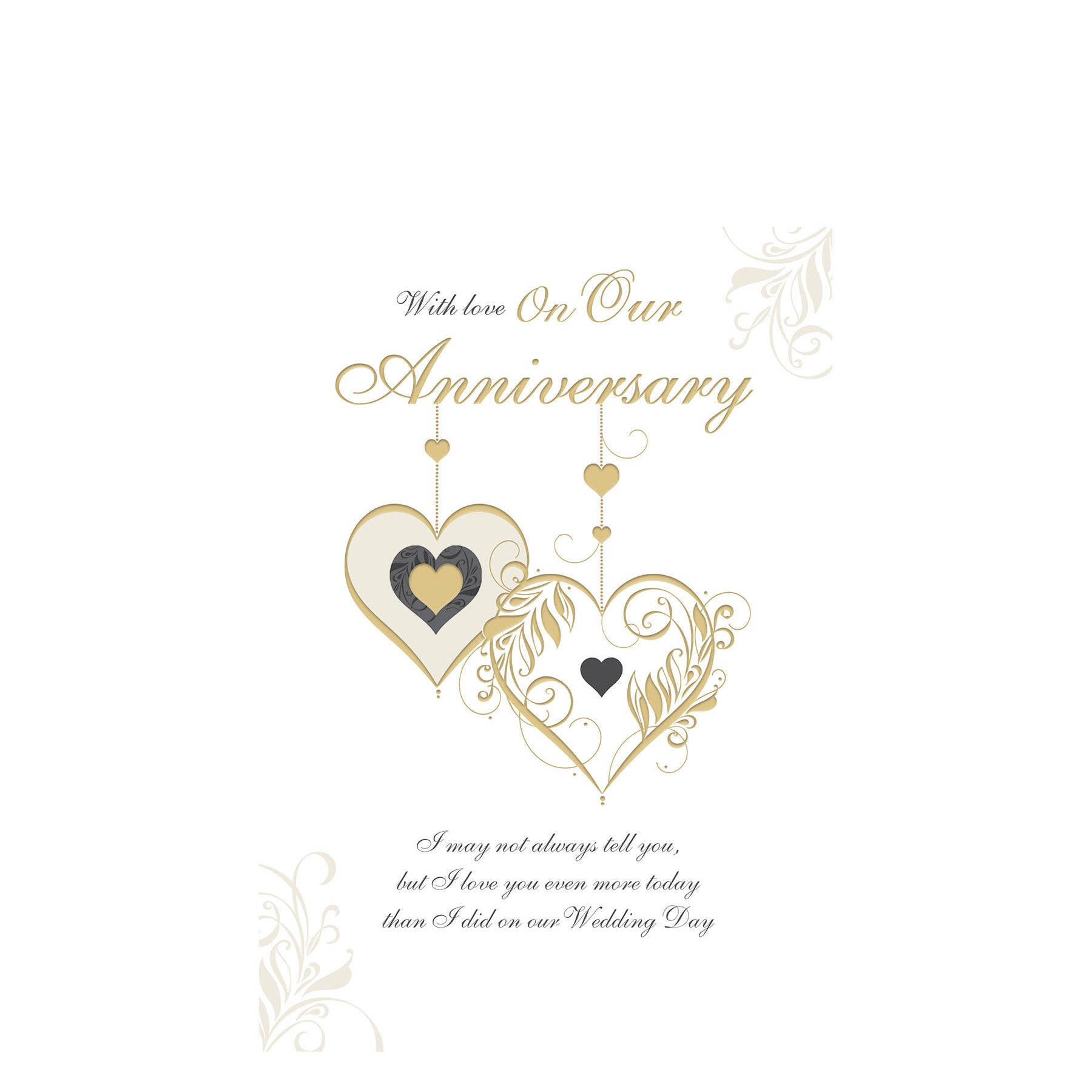 Anniversary With Love Greeting Card 9in X 6in