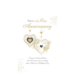 Anniversary With Love Greeting Card 9in X 6in