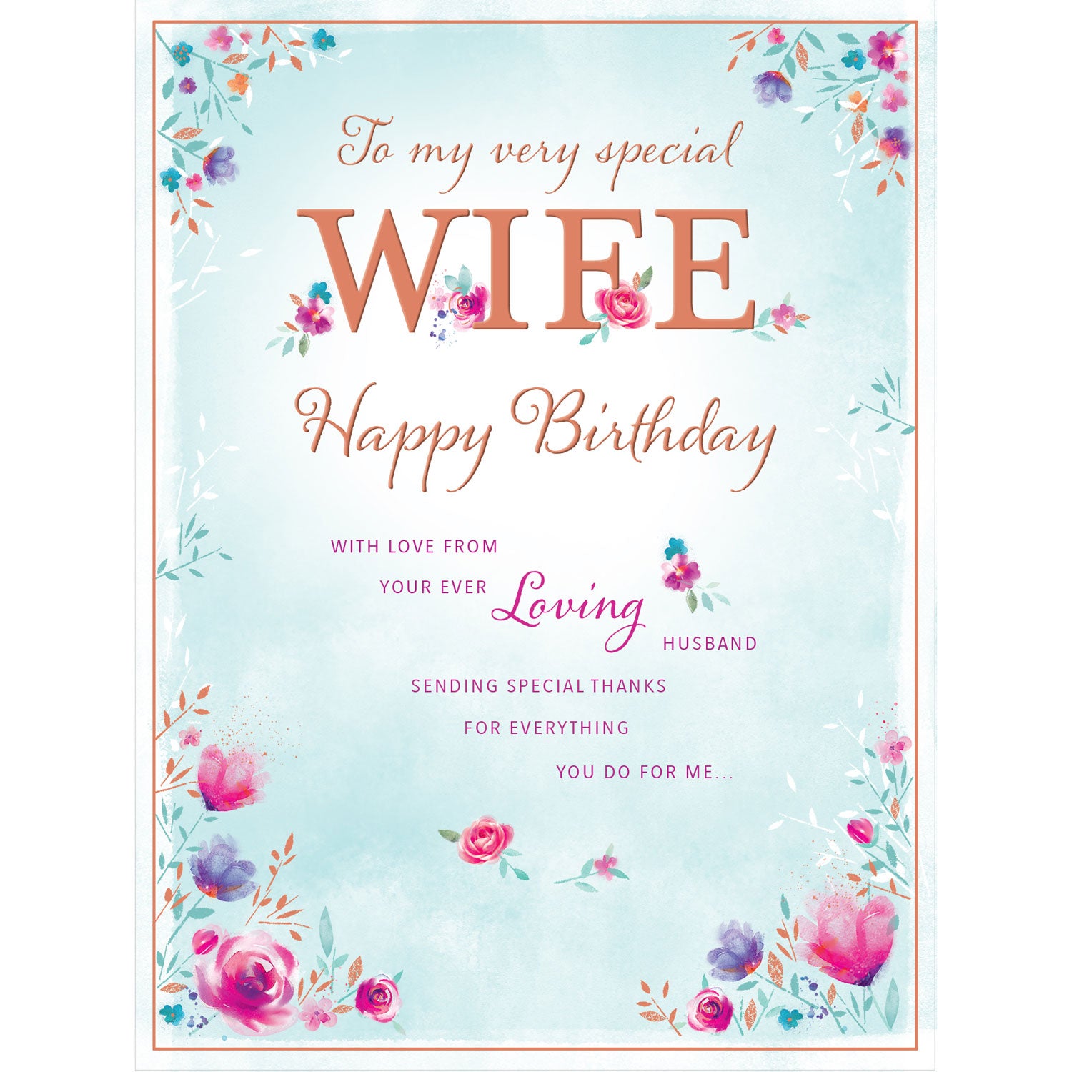 Very Special Wife Birthday Greeting Card