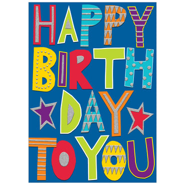 Huge Hugs Birthday Blue Greeting Card 17.5in X 12.5in