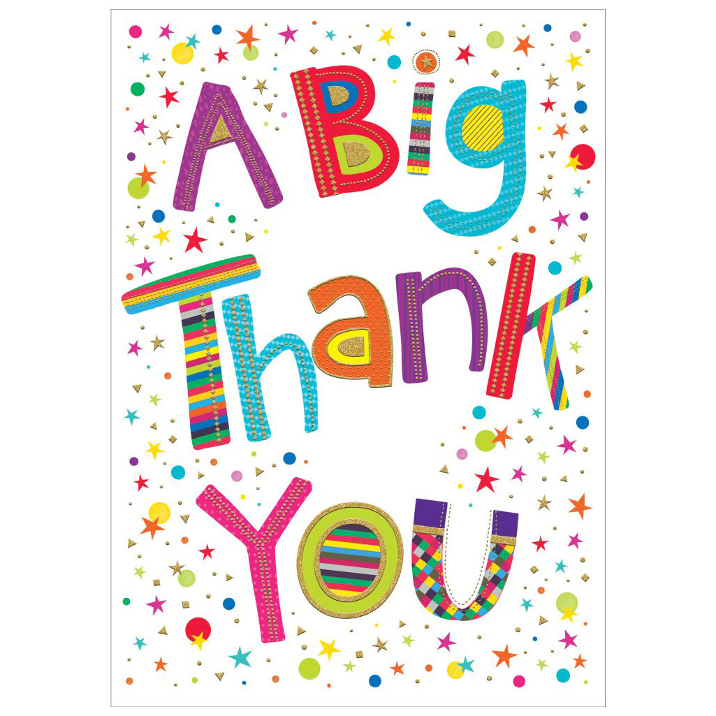 Huge Hugs A Big Thank You Greeting Card 17.5in X 12.5in