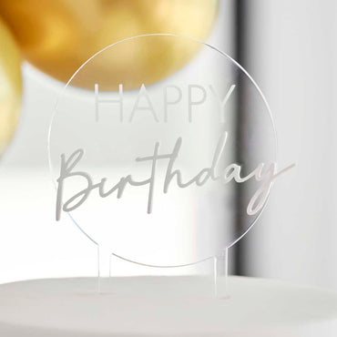Acrylic Happy Birthday Cake Topper