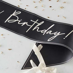 Black and Nude It's My Birthday Sash