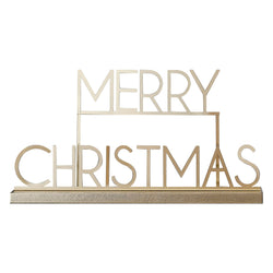 Gold Metal Merry Christmas Sign
