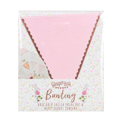 Ditsy Floral Rose Gold Floral Party Flag Bunting