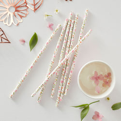 Ditsy Floral Paper Straws 25pcs