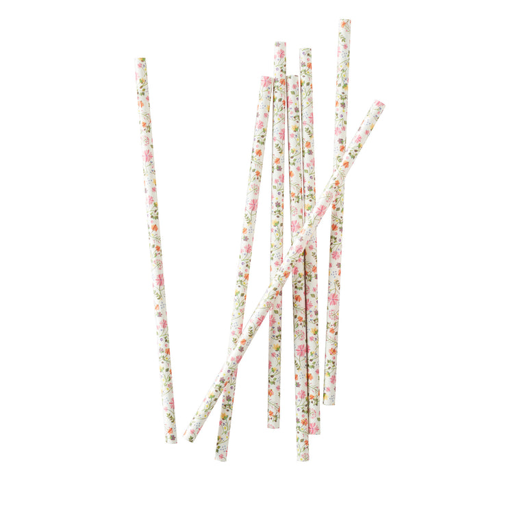 Ditsy Floral Paper Straws 25pcs