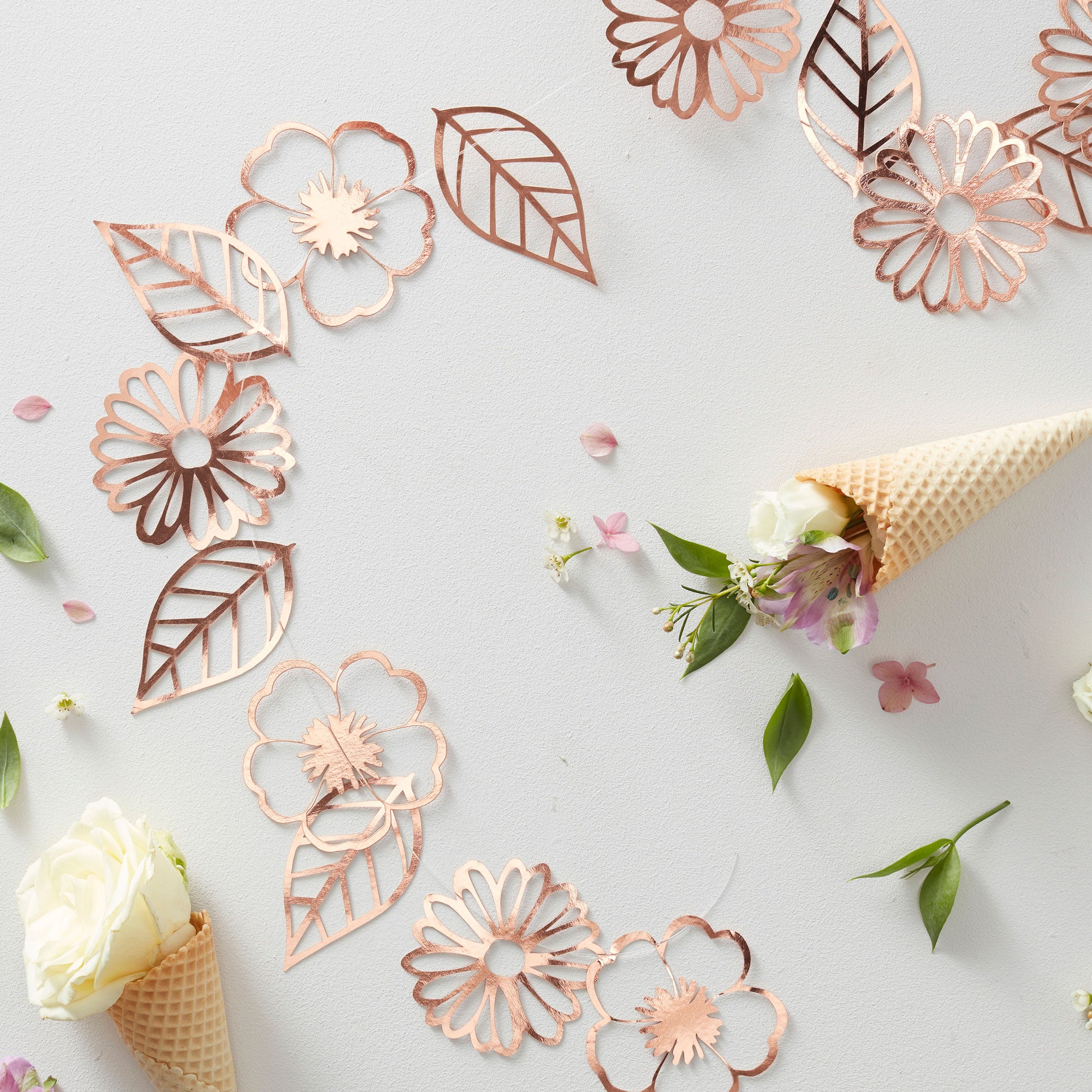 Ditsy Floral Rose Gold Flower Bunting