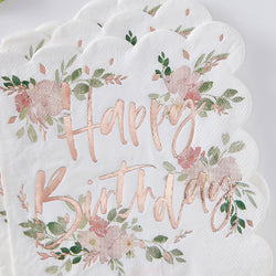 Ditsy Floral Happy Birthday Napkins