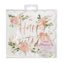 Ditsy Floral Happy Birthday Napkins