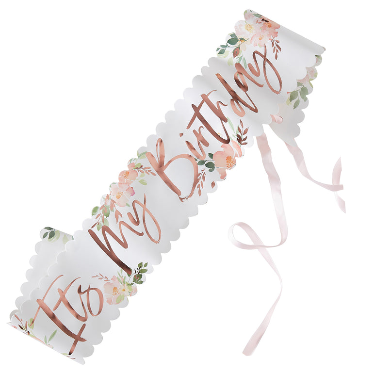 Ditsy Floral  It's My Birthday Party Sash