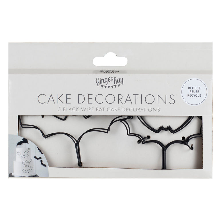 Halloween Black Wire Bat Halloween Cake Decorations