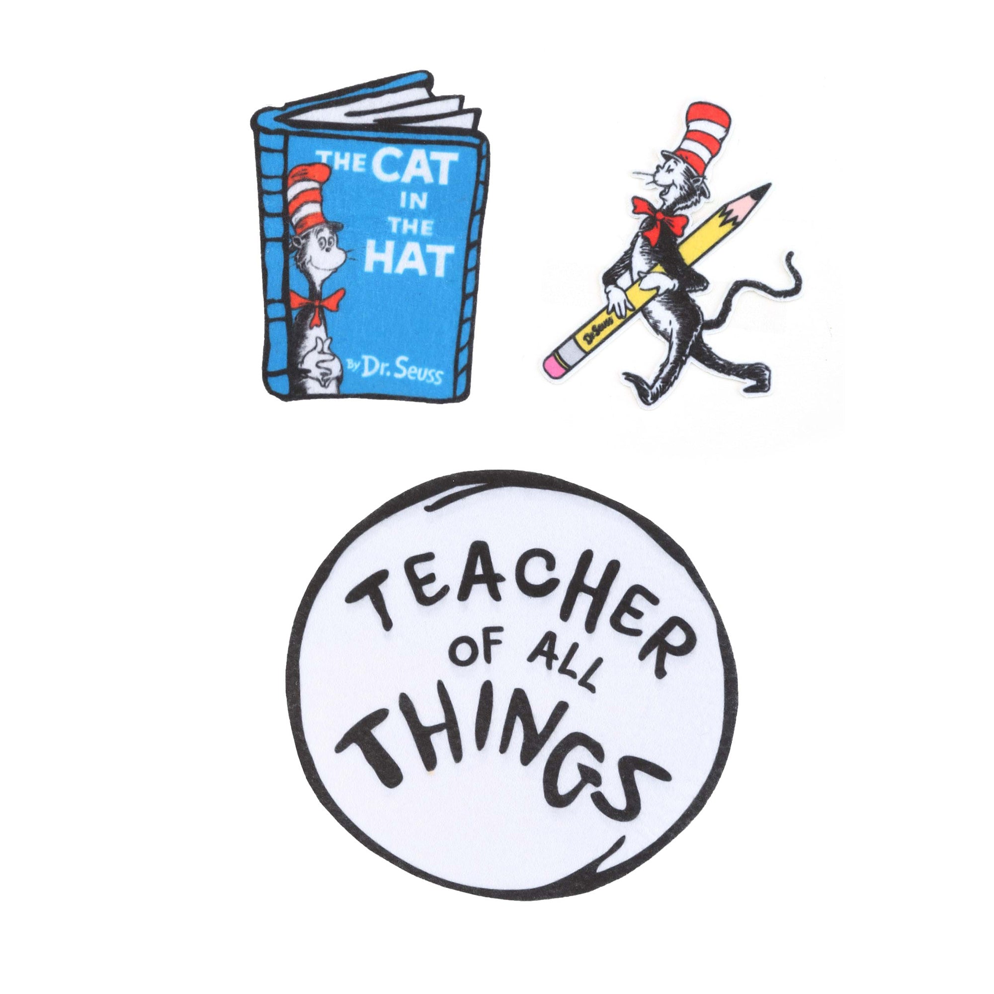 Dr. Seuss Teacher of All Things Cat in the Hat Patches Set