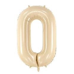 Beige Number 0 Foil Balloon 28x34in
