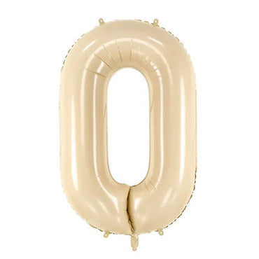 Beige Number 0 Foil Balloon 28x34in