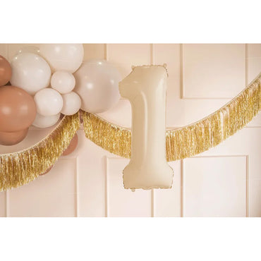 Beige Number 1 Foil Balloon 28x34in