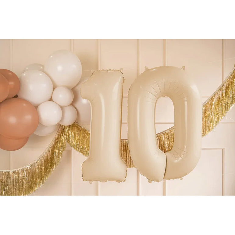 Beige Number 1 Foil Balloon 28x34in