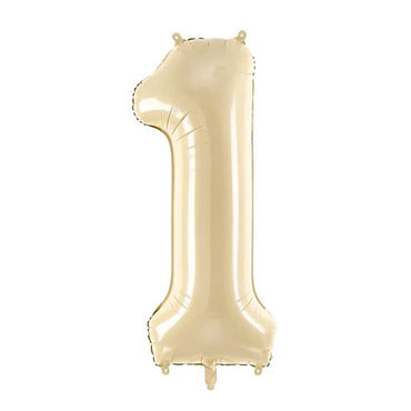 Beige Number 1 Foil Balloon 28x34in