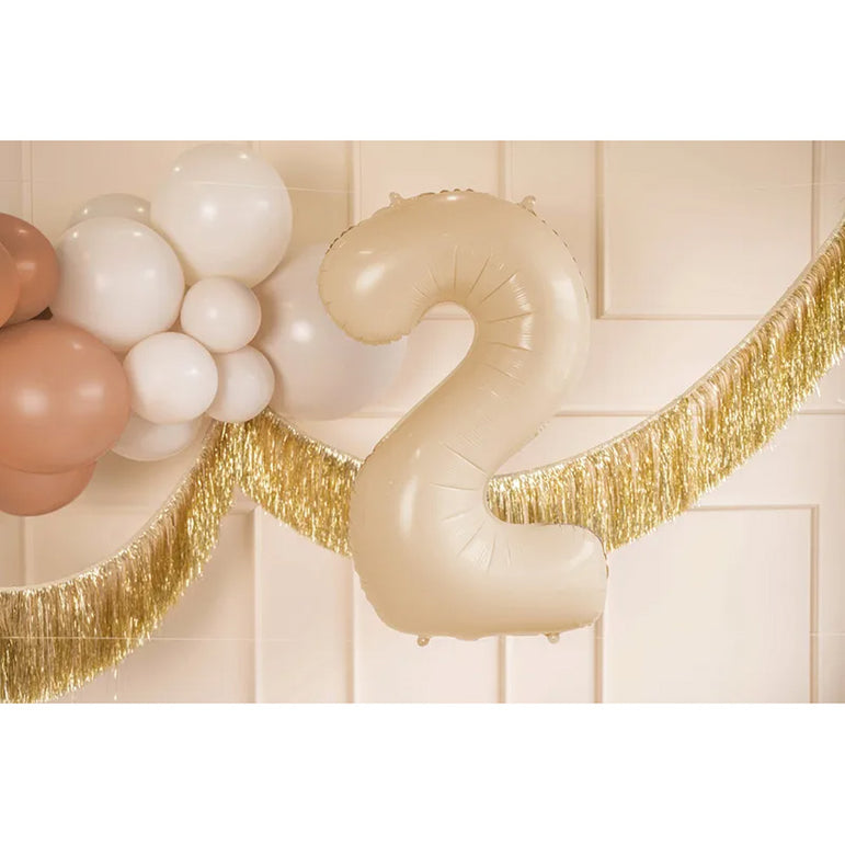 Beige Number 2 Foil Balloon 28x34in