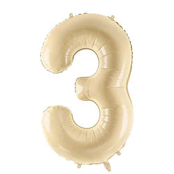 Beige Number 3 Foil Balloon 28x34in