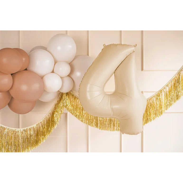 Beige Number 4 Foil Balloon 28x34in