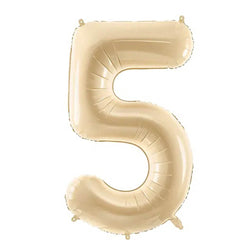 Beige Number 5 Foil Balloon 28x34in