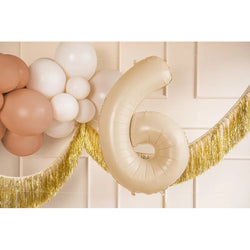 Beige Number 6 Foil Balloon 28x34in