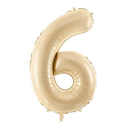 Beige Number 6 Foil Balloon 28x34in