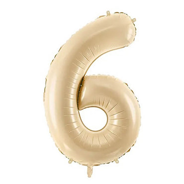 Beige Number 6 Foil Balloon 28x34in