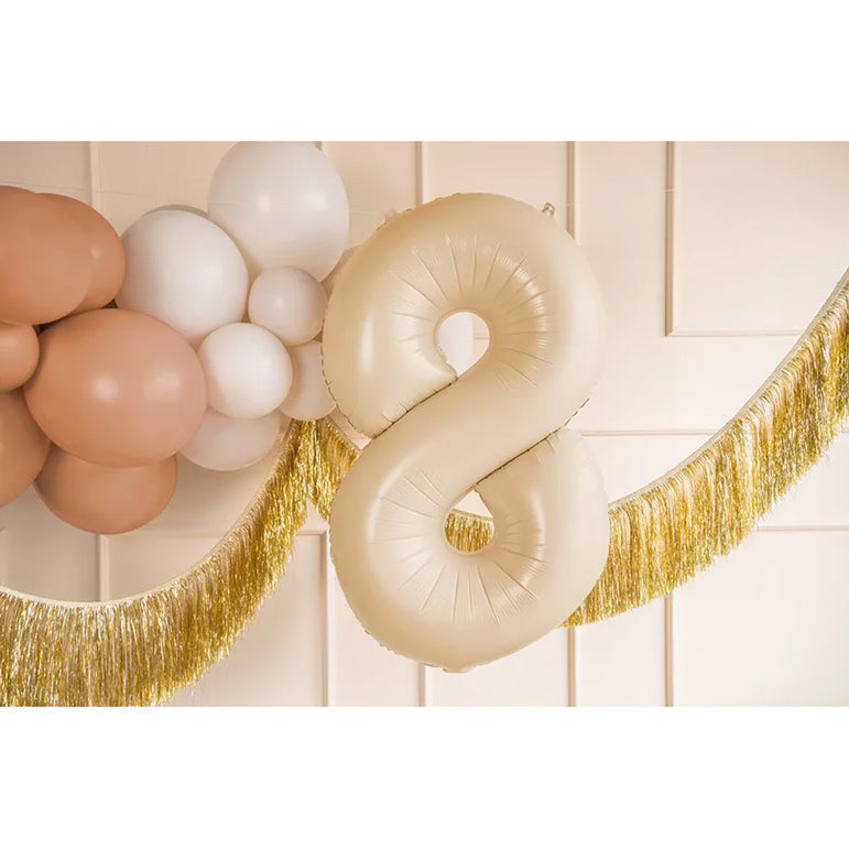 Beige Number 8 Foil Balloon 28x34in