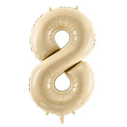 Beige Number 8 Foil Balloon 28x34in