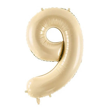 Beige Number 9 Foil Balloon 28x34in