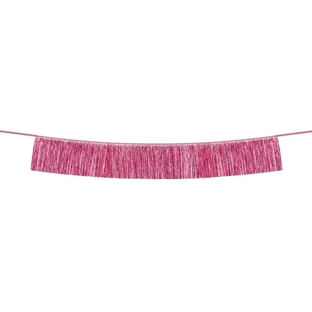 Pink Fringe Garland Decoration 20cm