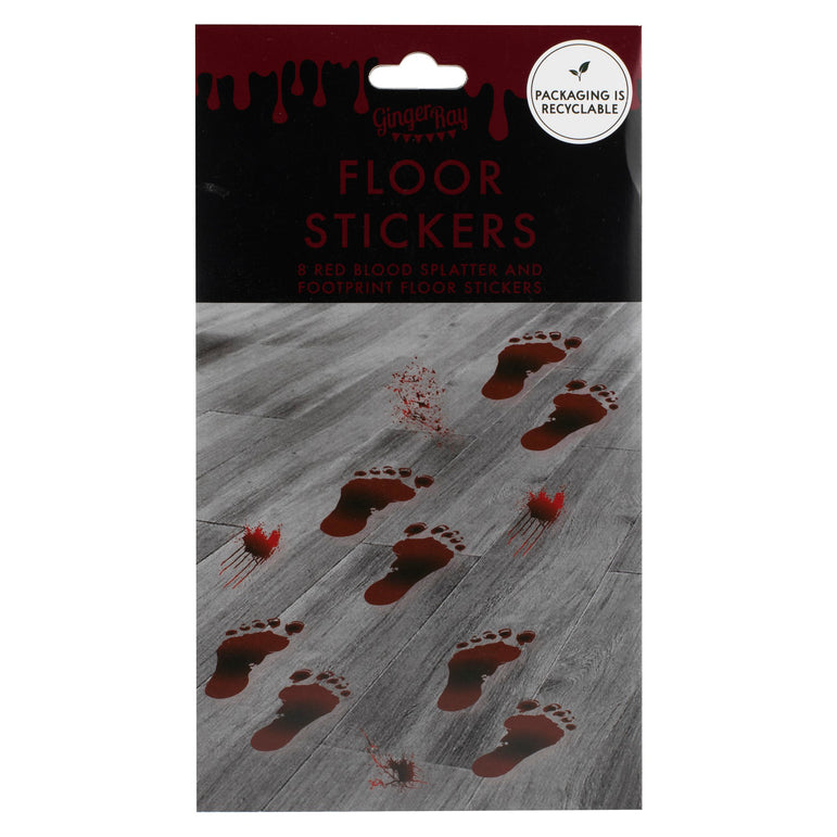 Halloween Red Blood Splatter & Footprint Floor Stickers