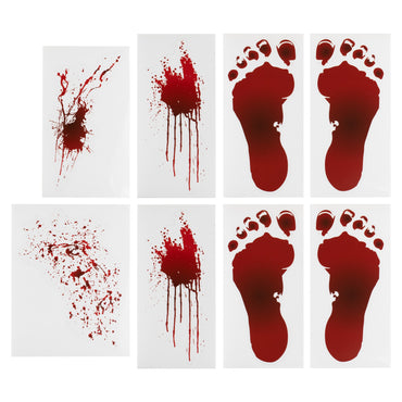 Halloween Red Blood Splatter & Footprint Floor Stickers