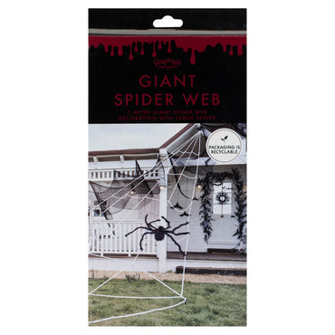 Halloween Giant Spider Web Decoration with Large Spider