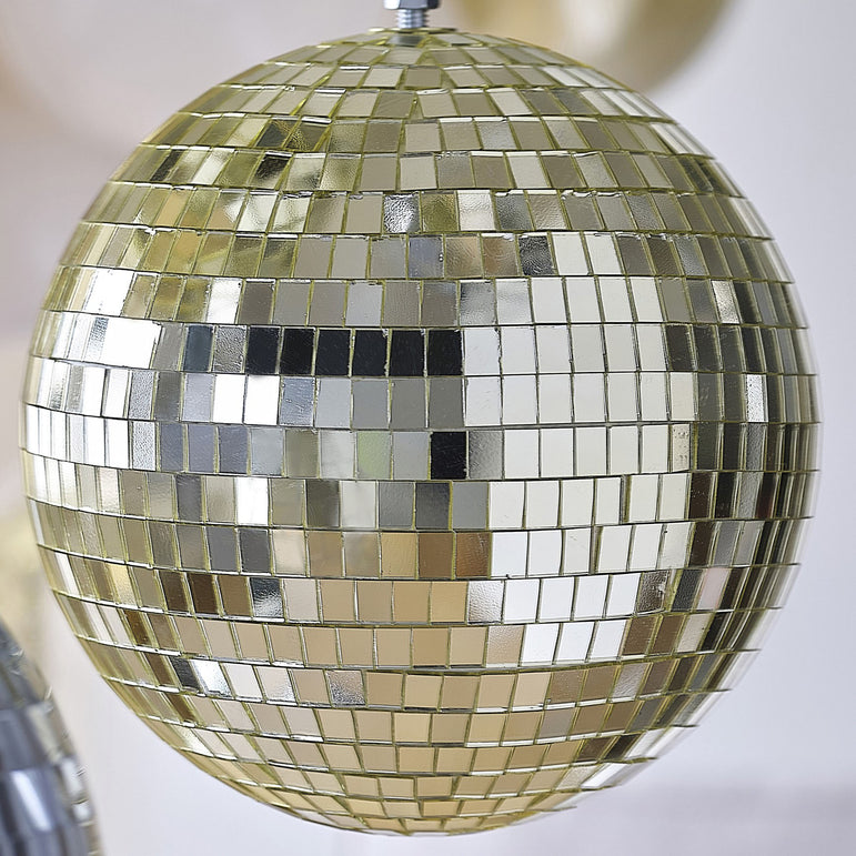 Gold Disco Ball Hanging Decoration 20cm