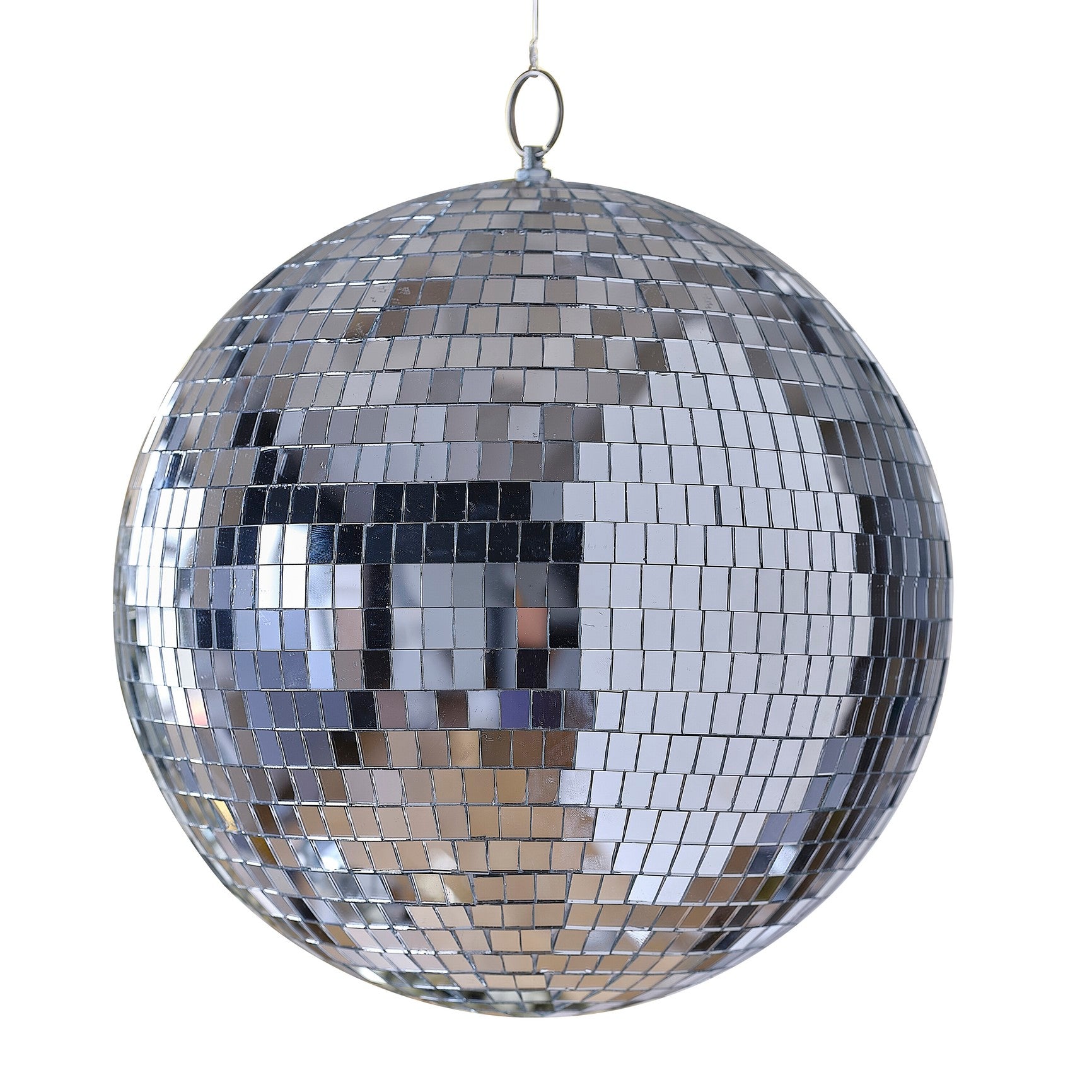 Silver Disco Ball Hanging Decoration 30cm