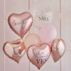 Blush Hen Balloon Cluster Rose Gold & Pink
