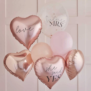 Blush Hen Balloon Cluster Rose Gold & Pink