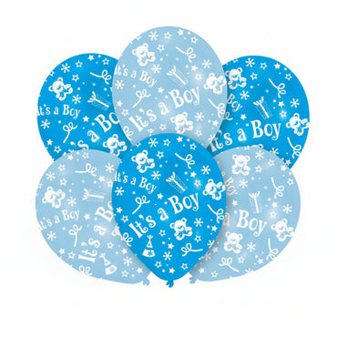 It's A Boy Printed Latex Balloons 11in, 6pcs