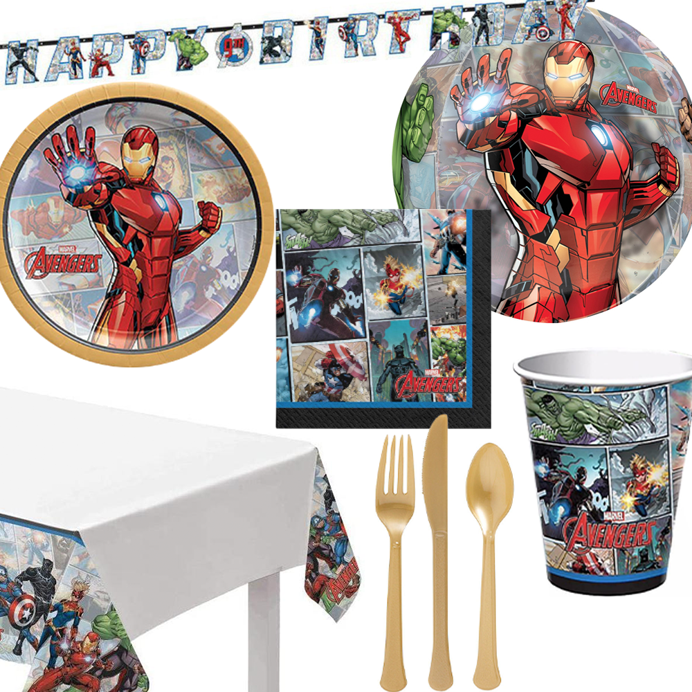 Iron Man 59 Pieces Tableware Party Supplies for 8 Guests