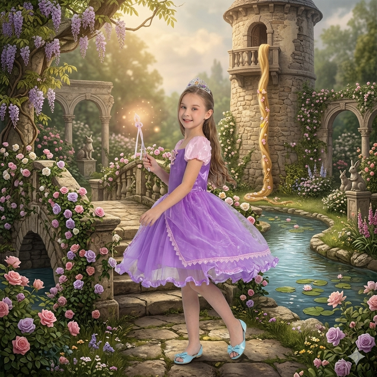 Child Rapunzel Deluxe Dress Costume