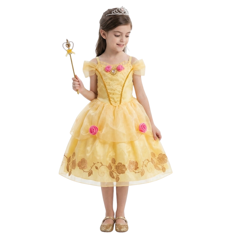 Child Belle Prestige Costume Dress – Deluxe Princess Gown