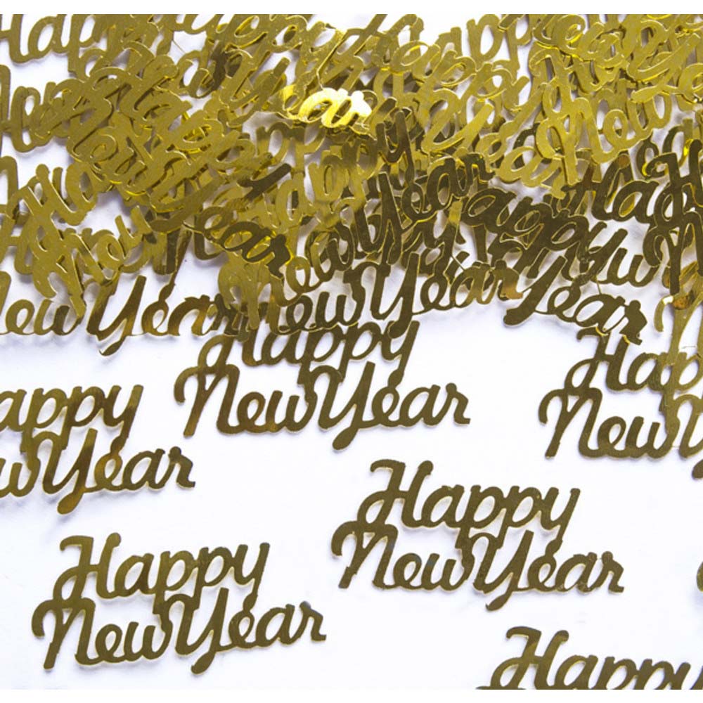 Metallic Confetti Happy New Year Gold 4cm, 3grams