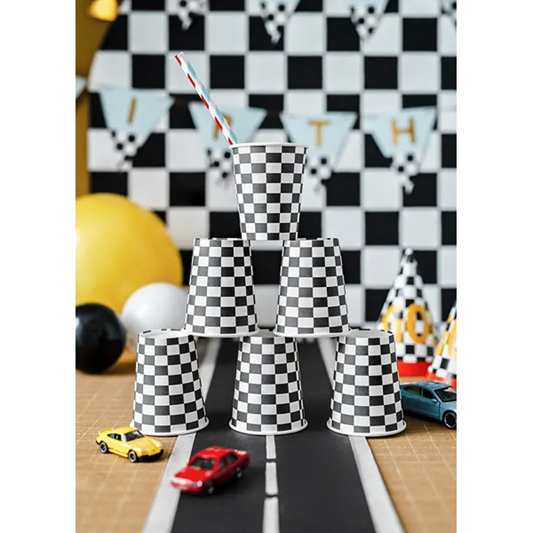 Checkered Flag Paper Cups 7oz 6pcs