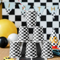 Checkered Flag Paper Cups 7oz 6pcs