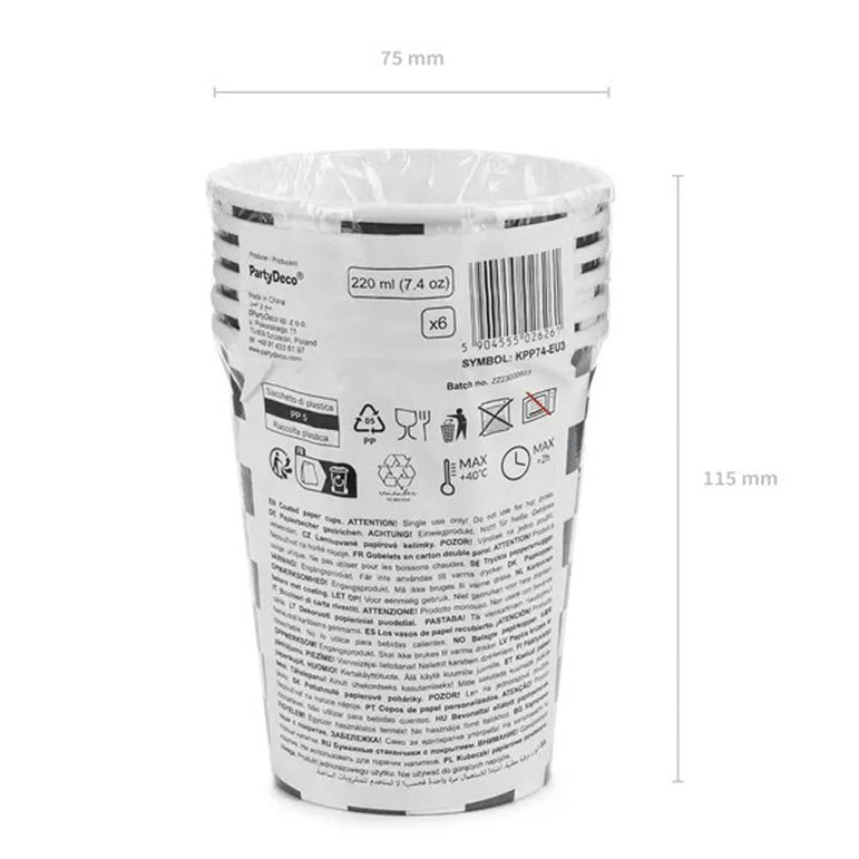 Checkered Flag Paper Cups 7oz 6pcs